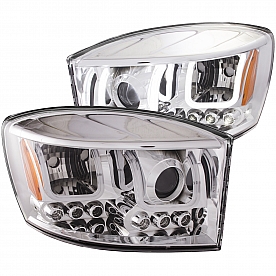 ANZO USA Headlight Assembly&nbsp;Trapezoid&nbsp;Projector Beam With U-Bar&nbsp;Set Of 2 - 111315