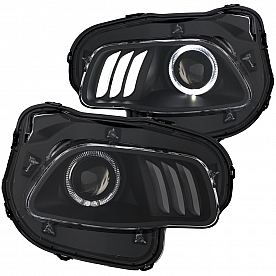 ANZO USA Headlight Assembly&nbsp;Trapezoidal&nbsp;Projector Beam&nbsp;Set Of 2 - 111353