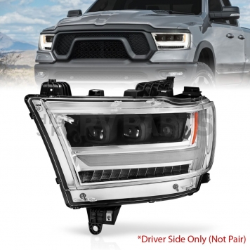 ANZO USA Headlight Assembly Rectangular Projector Beam Single - 111495-L-7