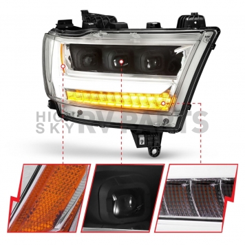 ANZO USA Headlight Assembly Rectangular Projector Beam Single - 111495-R-5