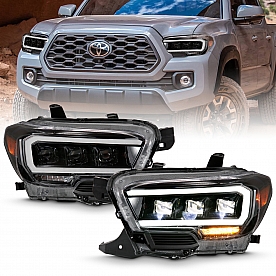 ANZO USA Headlight Assembly&nbsp;Rectangular&nbsp;Projector Beam&nbsp;Set Of 2 - 111496