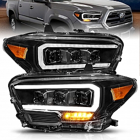 ANZO USA Headlight Assembly&nbsp;Rectangular&nbsp;Projector Beam&nbsp;Set Of 2 - 111500