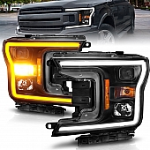 ANZO USA Headlight Assembly&nbsp;Rectangular&nbsp;Projector Beam&nbsp;Set Of 2 - 111509
