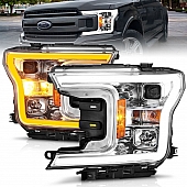 ANZO USA Headlight Assembly&nbsp;Rectangular&nbsp;Projector Beam&nbsp;Set Of 2 - 111510