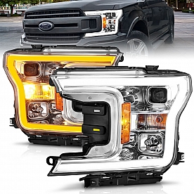 ANZO USA Headlight Assembly&nbsp;Rectangular&nbsp;Projector Beam&nbsp;Set Of 2 - 111510