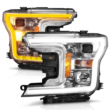 ANZO USA Headlight Assembly Rectangular Projector Beam Set Of 2 - 111510-2