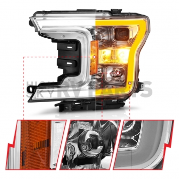 ANZO USA Headlight Assembly Rectangular Projector Beam Set Of 2 - 111510-3