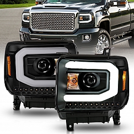ANZO USA Headlight Assembly&nbsp;Rectangular&nbsp;Projector Beam&nbsp;Set Of 2 - 111513
