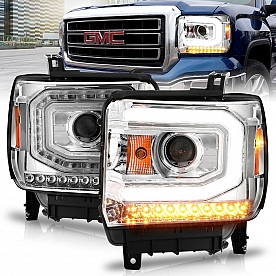 ANZO USA Headlight Assembly&nbsp;Rectangular&nbsp;Projector Beam&nbsp;Set Of 2 - 111514