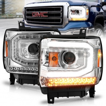 ANZO USA Headlight Assembly Rectangular Projector Beam Set Of 2 - 111514