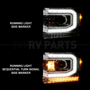ANZO USA Headlight Assembly Rectangular Projector Beam Set Of 2 - 111514-2