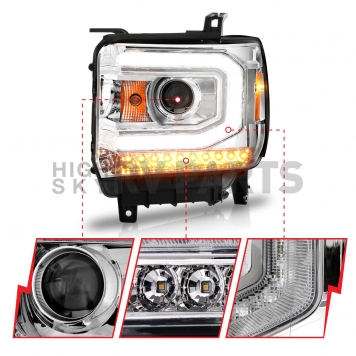 ANZO USA Headlight Assembly Rectangular Projector Beam Set Of 2 - 111514-3
