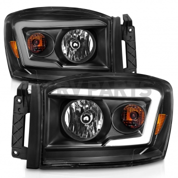 ANZO USA Headlight Assembly Rectangular Crystal Headlights With Turn Signal Set Of 2 - 111524-2
