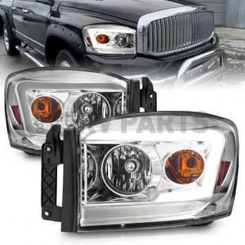 ANZO USA Headlight Assembly Rectangular Crystal Headlights With Turn Signal Set Of 2 - 111525