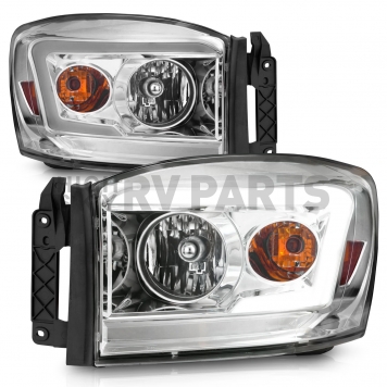 ANZO USA Headlight Assembly Rectangular Crystal Headlights With Turn Signal Set Of 2 - 111525-2