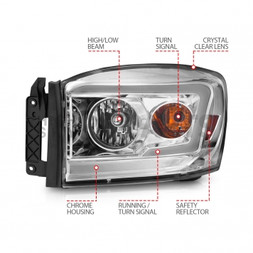 ANZO USA Headlight Assembly Rectangular Crystal Headlights With Turn Signal Set Of 2 - 111525-4