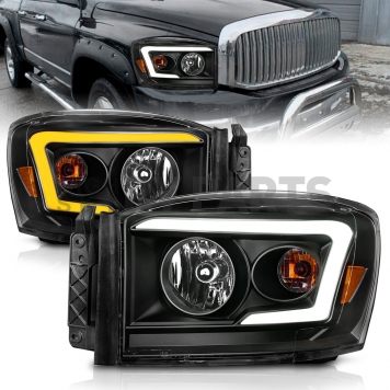 ANZO USA Headlight Assembly Rectangular Crystal Headlights With Turn Signal Set Of 2 - 111526
