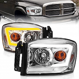ANZO USA Headlight Assembly&nbsp;Rectangular&nbsp;Crystal Headlights With Turn Signal&nbsp;Set Of 2 - 111527