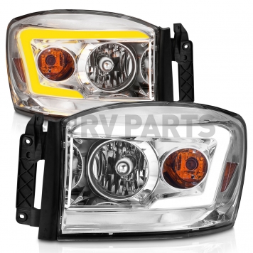 ANZO USA Headlight Assembly Rectangular Crystal Headlights With Turn Signal Set Of 2 - 111527-2