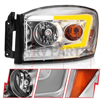 ANZO USA Headlight Assembly Rectangular Crystal Headlights With Turn Signal Set Of 2 - 111527-3