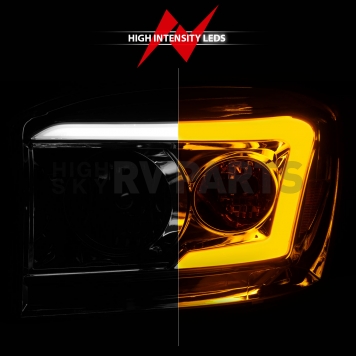 ANZO USA Headlight Assembly Rectangular Crystal Headlights With Turn Signal Set Of 2 - 111527-6
