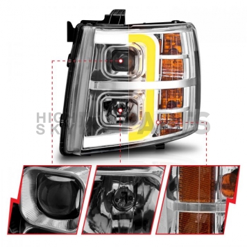 ANZO USA Headlight Assembly Rectangular Projector Beam Set Of 2 - 111546-2