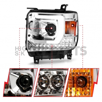 ANZO USA Headlight Assembly Rectangular Projector Beam Set Of 2 - 111553-2