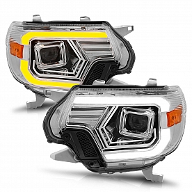 ANZO USA Headlight Assembly&nbsp;Rectangular&nbsp;Projector Beam With Switchback Daytime Running Light&nbsp;Set Of 2 - 111557