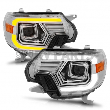 ANZO USA Headlight Assembly Rectangular Projector Beam With Switchback Daytime Running Light Set Of 2 - 111557