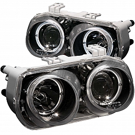 ANZO USA Headlight Assembly&nbsp;Rectangular&nbsp;Projector Beam With Halo&nbsp;Set Of 2 - 121003