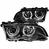 ANZO USA Headlight Assembly&nbsp;Trapezoid&nbsp;Projector Beam With Halo&nbsp;Set Of 2 - 121013