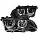 ANZO USA Headlight Assembly Trapezoid Projector Beam With Halo Set Of 2 - 121013