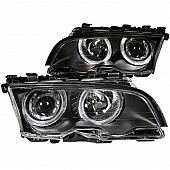 ANZO USA Headlight Assembly&nbsp;Trapezoid&nbsp;Projector Beam With Halo&nbsp;Set Of 2 - 121015