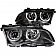 ANZO USA Headlight Assembly Trapezoid Projector Beam With Halo Set Of 2 - 121015
