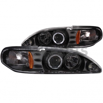 ANZO USA Headlight Assembly Trapezoid Projector Beam With Halo Set Of 2 - 121038