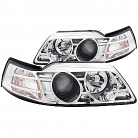 ANZO USA Headlight Assembly&nbsp;Trapezoid&nbsp;Projector Beam&nbsp;Set Of 2 - 121043