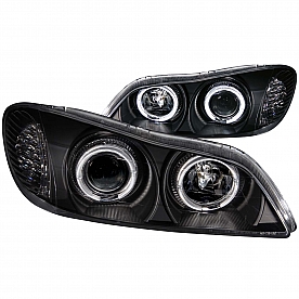 ANZO USA Headlight Assembly&nbsp;Trapezoid&nbsp;Projector Beam With Halo&nbsp;Set Of 2 - 121077