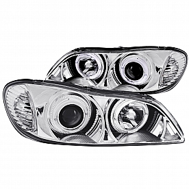 ANZO USA Headlight Assembly&nbsp;Trapezoid&nbsp;Projector Beam With Halo&nbsp;Set Of 2 - 121078