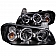 ANZO USA Headlight Assembly Trapezoid Standard Beam With Halo Set Of 2 - 121113