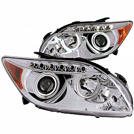 ANZO USA Headlight Assembly&nbsp;Trapezoid&nbsp;Projector Beam&nbsp;Set Of 2 - 121120