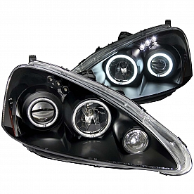 ANZO USA Headlight Assembly&nbsp;Trapezoid&nbsp;Projector Beam&nbsp;Set Of 2 - 121197