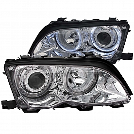 ANZO USA Headlight Assembly&nbsp;Trapezoid&nbsp;Projector Beam With Halo&nbsp;Set Of 2 - 121212