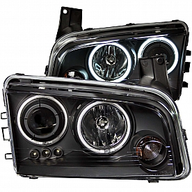 ANZO USA Headlight Assembly&nbsp;Trapezoid&nbsp;Projector Beam&nbsp;Set Of 2 - 121218