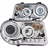 ANZO USA Headlight Assembly&nbsp;Trapezoid&nbsp;Projector Beam&nbsp;Set Of 2 - 121250