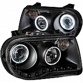 ANZO USA Headlight Assembly&nbsp;Trapezoid&nbsp;Projector Beam&nbsp;Set Of 2 - 121251