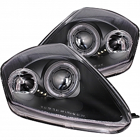 ANZO USA Headlight Assembly&nbsp;Trapezoid&nbsp;Projector Beam With Halo&nbsp;Set Of 2 - 121332
