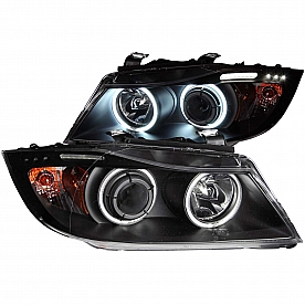 ANZO USA Headlight Assembly&nbsp;Trapezoid&nbsp;Projector Beam&nbsp;Set Of 2 - 121335