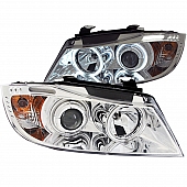 ANZO USA Headlight Assembly&nbsp;Trapezoid&nbsp;Projector Beam&nbsp;Set Of 2 - 121336