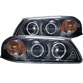 ANZO USA Headlight Assembly&nbsp;Trapezoid&nbsp;Projector Beam With Halo&nbsp;Set Of 2 - 121339