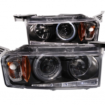 ANZO USA Headlight Assembly Trapezoid Projector Beam With Halo Set Of 2 - 121347
